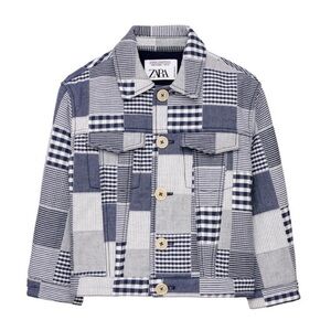 {Zara} QUILTED PLAID PATCHWORK JACKET kids Sz 13-14Yrs